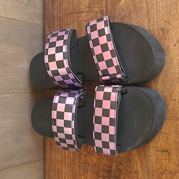 VANS Cayucas Mega Platform Purple/Black Holographic Slider Sandal Women's sz 9 - Picture 6 of 13